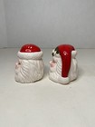 Vintage Santa Claus Head Christmas Salt   Pepper Shakers