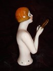 Half Doll Figurine Mata Hari Sexy Mirror Half Doll Pincushion Arms Away Art Deco