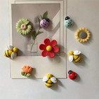 10pcs Mini Fridge Magnets Flower Bee Shaped Cute Decorative Refrigerator Magnets