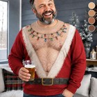 Abs Santa Ugly Christmas Sweater Fullsize S-6xl  Funny Claus Ugly Christ
