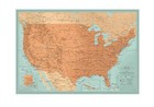 Push Pin Map Of United States   Detailed Large Push Pin Us Map Poster   35 X 24