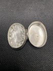 Vintage Sterling Silver 10 6g Oval Pill Box Ornate Scrollwork 1 25  L X 1  W