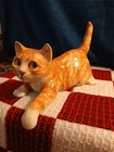 Winstanley Ginger White Cat Kitty Size 3 Signed Vintage Glass Eyes 6  X 9 