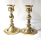 Baldwin  Vintage Solid Brass Candlesticks  5    Sculpted  Set Of 2