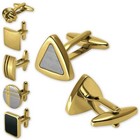 6 Pairs Cufflinks Stainless Steel Gift Box Set Gold Silver Black Matte