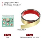 16 4ft X 1 57  Wall Molding Trim  Brushed Finish Metal Strip Trim  Gold