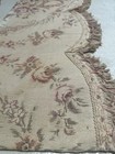 2 Window Valances Scalloped  Tan Ivory Pink Green White Floral Cotton 90    X 12 5