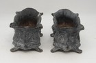     Pair Antique French Cast Iron Jardinieres Planters Floral Garden Ornaments