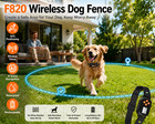 F820 Gps Wireless Dog Fence Collar Waterproof Rechargeable Pet Containment Syste