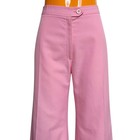 70s Vintage Pink Flared Trousers Pants High Rise Boho Hippie Retro 1970s 