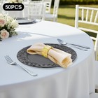 50pcs Plastic Charger Plates Retro Dinner Decor For Wedding Party Service Dishes
