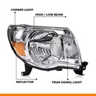 Pair Halogen Headlights Clear Lens Chrome Housing Amber Reflector 05-11 Tacoma