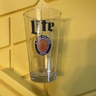 Set Of 4 Miller Lite Pint Glasses 16 Oz Retro Logo - A Fine Pilsner Beer Barware
