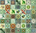 100 4x4  Mexican Tiles Green Designs  Handmade Talavera Backsplash Handpainted