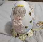 Aladdin Giftware Egg Porcelain Lamp Night Light Children Baby Praying Vintage