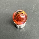 Contemporary Handmade Art Glass Marble  77  Pink Orange Black Wigwag Swirl   Uv 