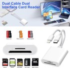 Sd Card Reader For Iphone Ipad  Usb C   Lightning Dual 2 Slot  White 