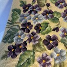 Vintage Heirloom Needlework Embroidered Footstool Floral Design 9    X 8       x 14   