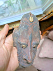 Sepik River Mask Tribal Art Turtle Shell Papua New Guinea Idol Face Cowrie Clay
