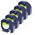 12mm 1 2  X 4m 13 Ft Black On White 91330 Label Tape For Dymo Letratag Lt-100t