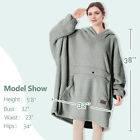 Blanket Sweatshirt Sherpa Lining Plush Fleece Oversized Hoodie With Pocket