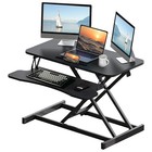 32 Inch Desk Converter Height Adjustable Sit To Stand Riser W wide Keyboard Tray
