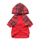 Dog Hoodie Red Tartan Plaid Pet Sweatshirt Winter Coat New Size Xs-l