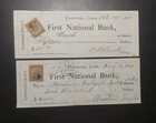 1874 Us Post Civil War Lot Of 10 Old Bank Checks Revenue Stamps Hartford Ct