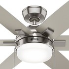 Hunter Fan 52 In Contemporary Brushed Nickel Ceiling Fan W Light And Pull Chain