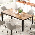 70 8 In Industrial Long Dining Table For 6-8 People Wooden Kitchen Retro Brown