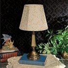 Vintage Brass Table Lamp Floral Fabric Shade Cottage Decor Bedside Reading Light