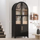 71  Cabinet With Glass Door     Adjustable Shelves   Hidden Drawer For Kitchen