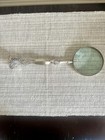 Vintage Repouss   Magnifying Glass Ornate Silver-plated Handle 12    