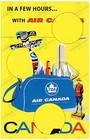 Air Canada 1960s Vintage Travel Poster Canada Wall Art Decor Print Retro