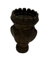 Antique Ornate Cast Brass Lamp Socket Cup   Finial Tulip Flower Shape