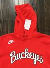Nike Ohio State Buckeyes Campus Hoodie Men   s Small Red Cotton Polyester New