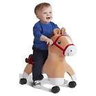 Kids Rolling Pony Plush Caster Ride-on Little Horse Girls Boys Toddler Play Ride