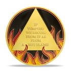 3 Year Sobriety Coin Gold Flames Aa Chip Alcoholic Anonymous Medallion Annive   