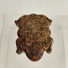 Vintage Chinese Carved Serpentine Frog Figure Archaistic Scroll Decoration