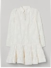 Women s White Ruffle Tiered Long-sleeve Dress