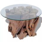 Vintage Coffee Table End Side Solid Teak Glass Home Living Room Furniture Decor