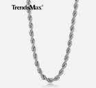 Usa 2 3 4 8 10mm Mens Silver Stainless Steel Necklace Twisted Rope Chain 18-26 