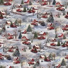 45  Wide Snowy Christmas Holiday Season Fabric 100  Cotton Digital Printed