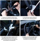 Car Steering Wheel Lock  Universal Retractable Stainless Steel 43 5cm  Black 