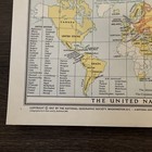 1957 National Geographic Magazine  Folded Paper Map  World Map