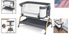 3-in-1 Baby Bassinet With Mattress  Wheels  Adjustable Height For Newborn