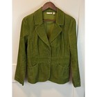 Halogen Avocado Green Corduroy Peplum Blazer Size Large Retro Dark Academia