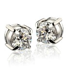 Magnetic Cubic Zirconia Stainless Steel Stud Earrings Mens Womens Non-piercing
