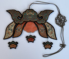 Double Side  Chinese Silk Embroidered  phoenixes  Bets  Flowers  Qing Dynasty
