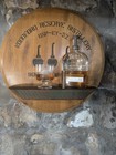 Woodford Reserve Whiskey Barrel Head W Reclaimed Wood Shelf Display